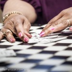 Sheila playing cards at Bayview Senior Center